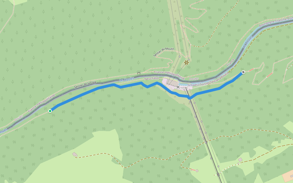 Usine du Châtelot - Moulins Calame walking route map in Les Planchettes