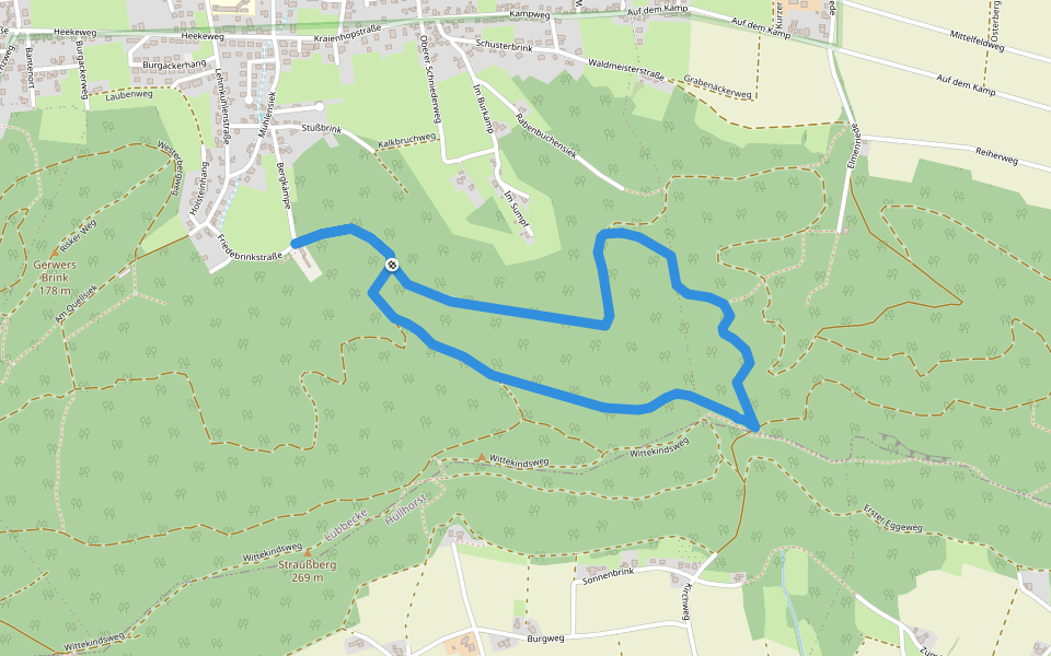 A3 Lübbecke-Gehlenbeck walking route map in Lübbecke