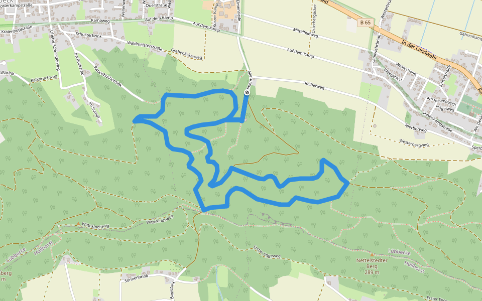 A3 Lübbecke-Eilhausen walking route map in Lübbecke