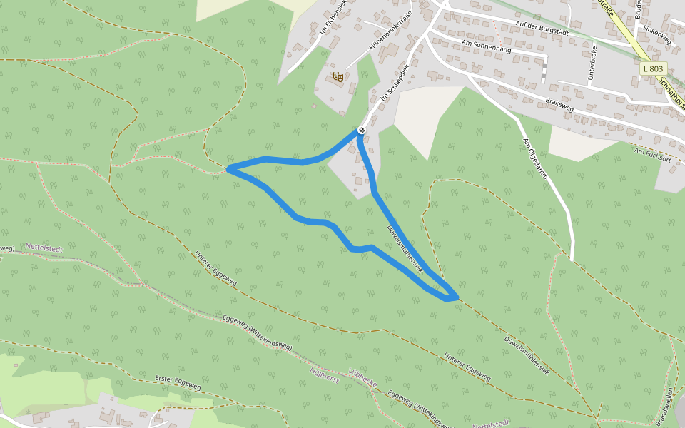 A1 Lübbecke-Nettelstedt walking route map in Lübbecke