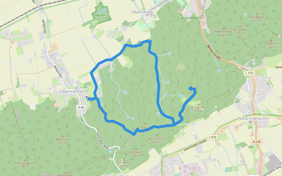 A6 Lübbecke-Obermehnen walking route map in Lübbecke