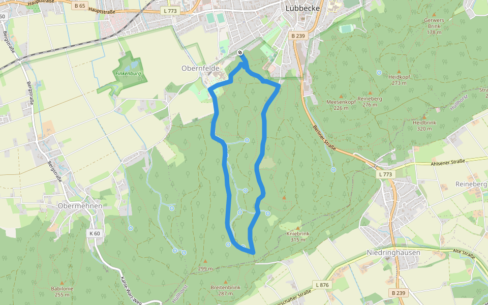 A00 Lübbecke walking route map in Lübbecke