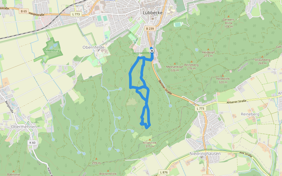 A2 Lübbecke walking route map in Lübbecke