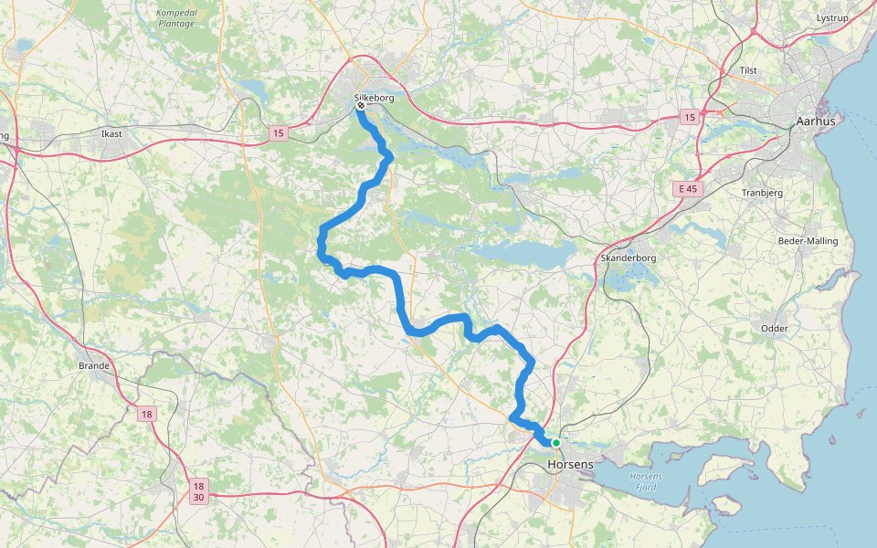 Naturstien Bryrupbanestien walking route map in Horsens