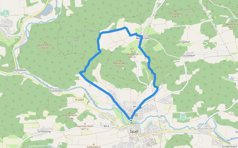 Spalt IVV 09 walking route map in Spalt