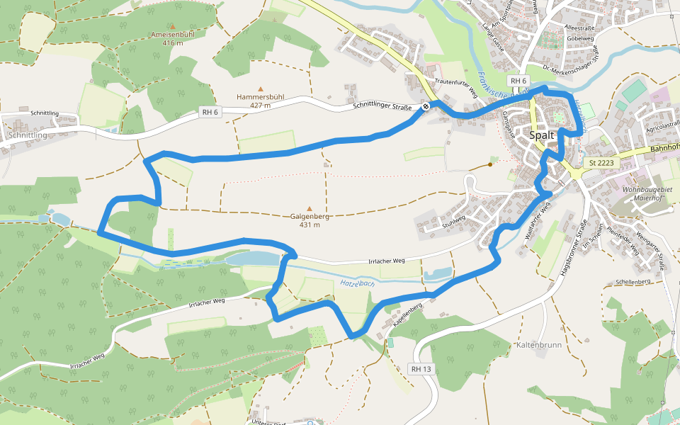 Spalt IVV 11 walking route map in Spalt