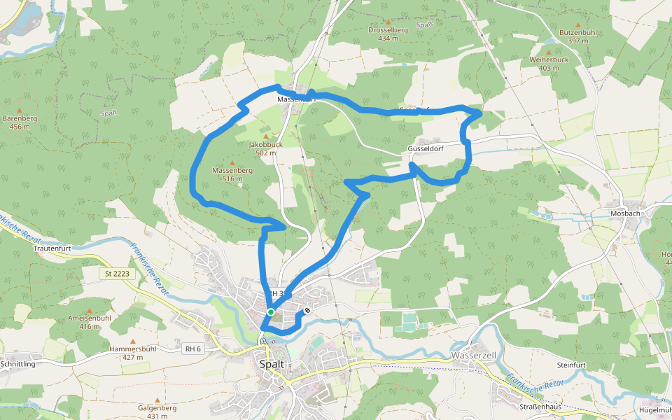 Spalt IVV 14 walking route map in Spalt
