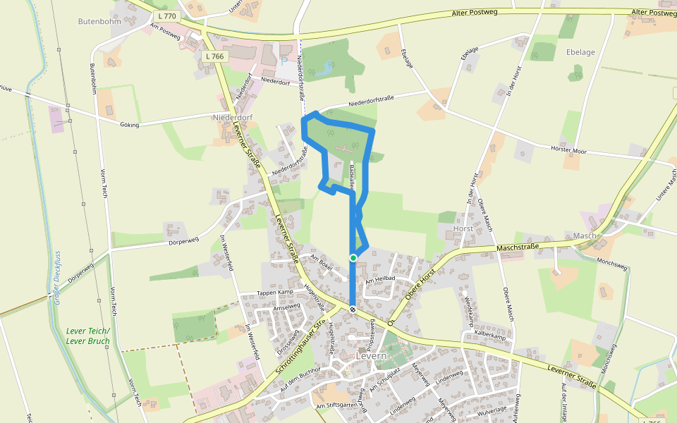 Rundweg Levern - Badeallee walking route map in Stemwede