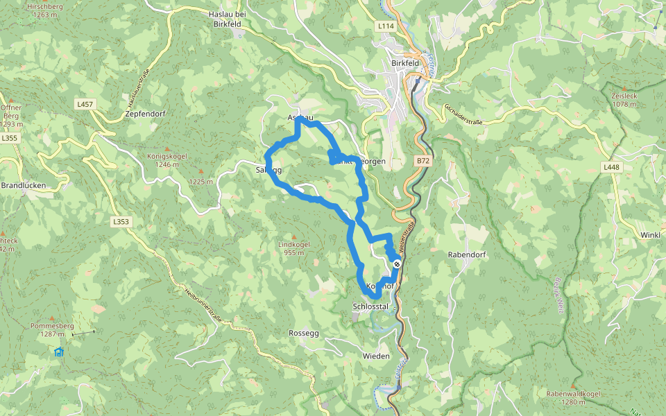 Genussrundwanderweg Koglhof - Sallegg walking route map in Koglhof