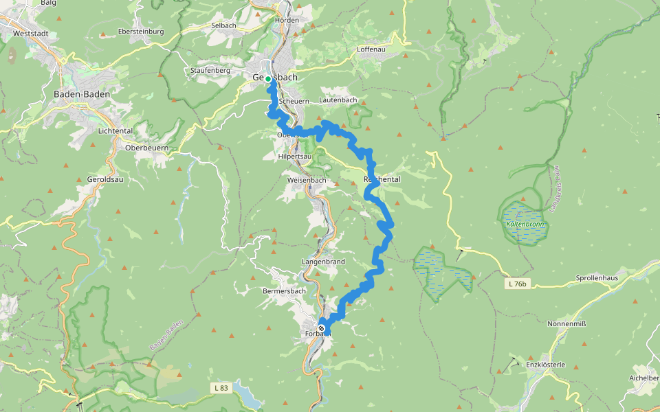 Murgleiter, Etappe 2 walking route map in Gernsbach