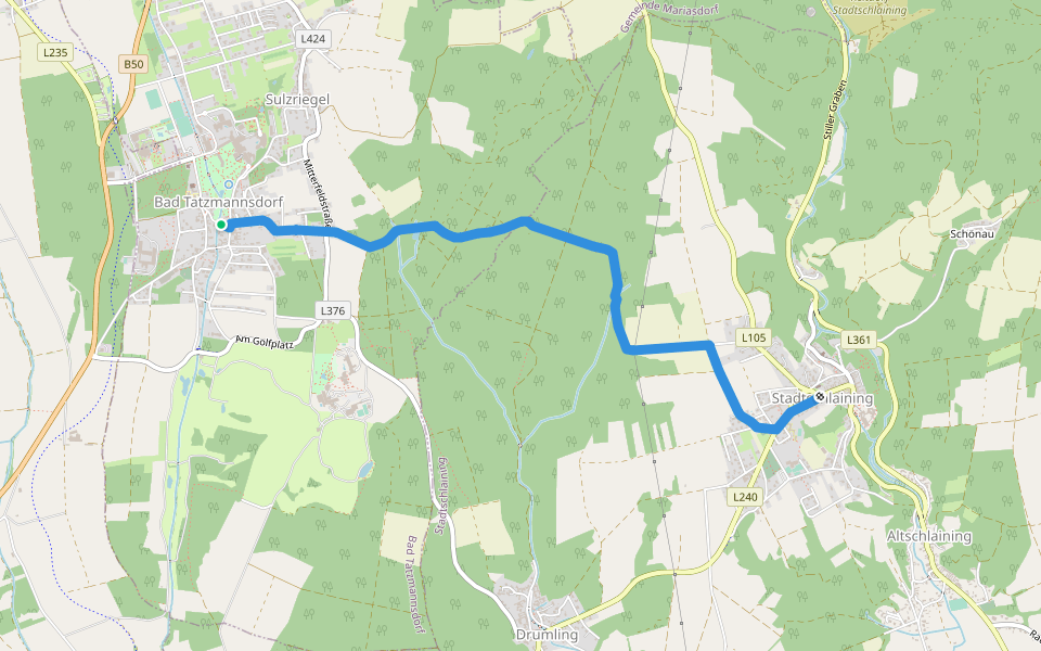 Walking/Wanderweg W11 walking route map in Bad Tatzmannsdorf