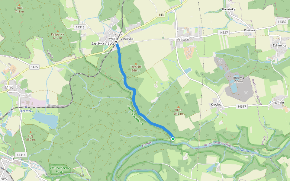 [Z] Vrábče (zast.) - U Cáby walking route map in Vrábče