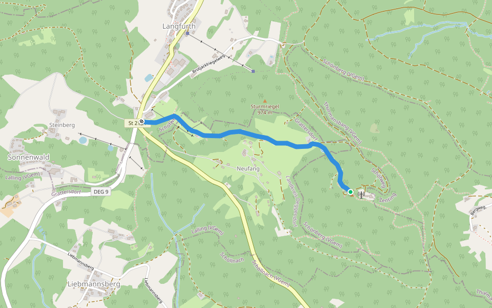 Turmweg (Langfurth) walking route map in Sonnenwald