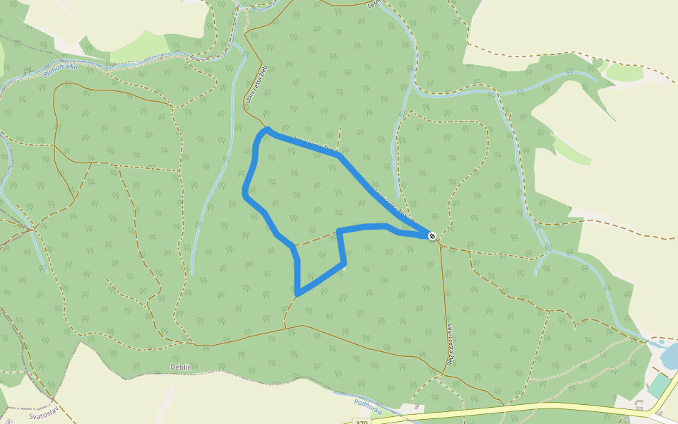 NS Lesnická walking route map in Deblín