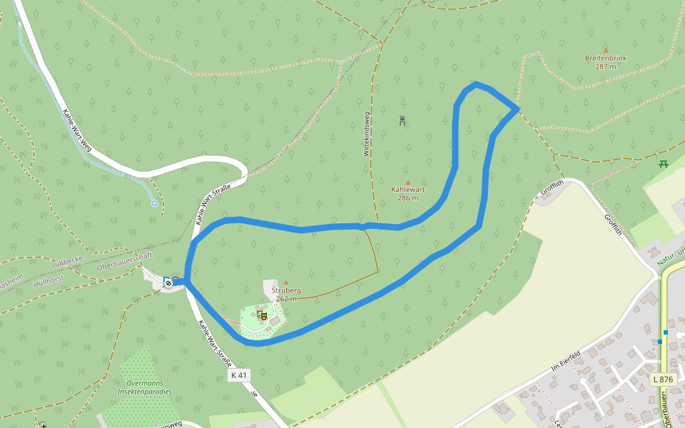 2 Hüllhorst-Oberbauernschaft walking route map in Hüllhorst