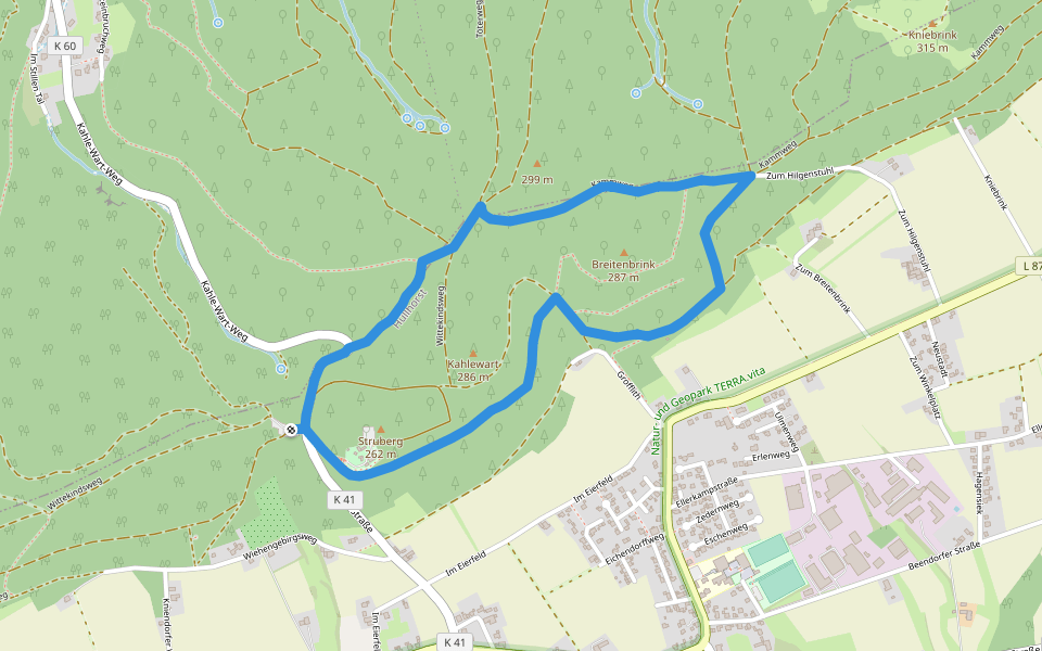 3 Hüllhorst-Oberbauernschaft walking route map in Hüllhorst