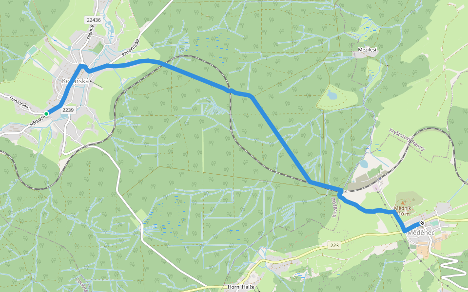 [M] Kovářská - Měděnec kostel walking route map in Kovářská