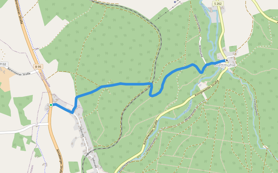 Ww Kühberg B95 - Brettmühle walking route map in Bärenstein