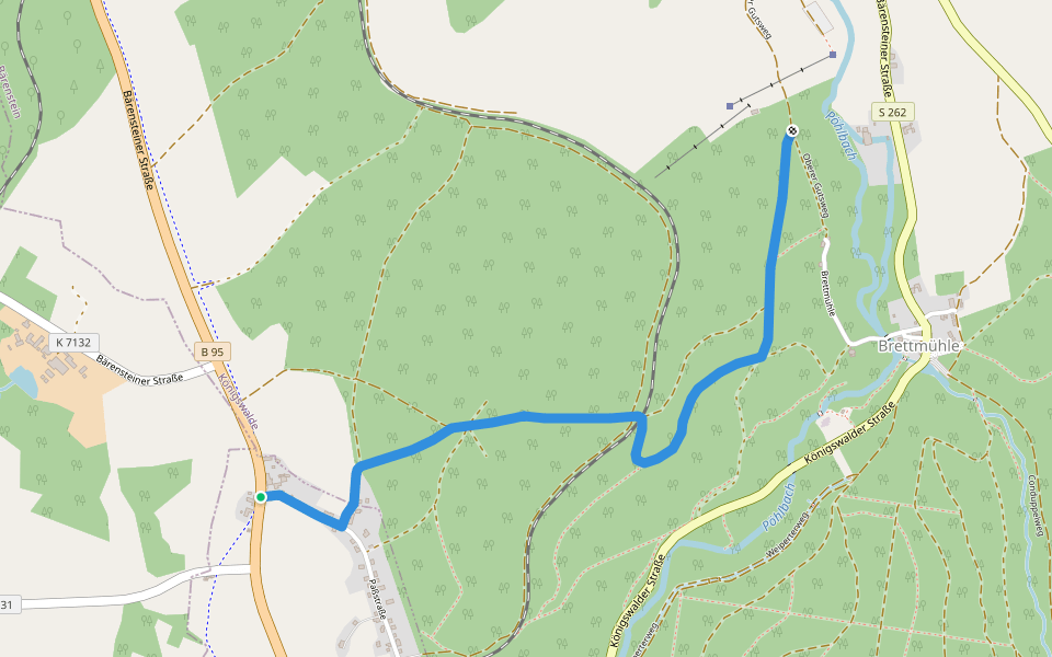 Ww Kühberg B95 - Königswalde walking route map in Bärenstein