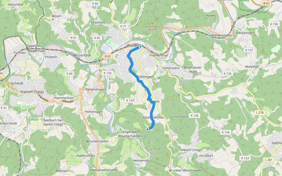 [W7] walking route map in Wissen