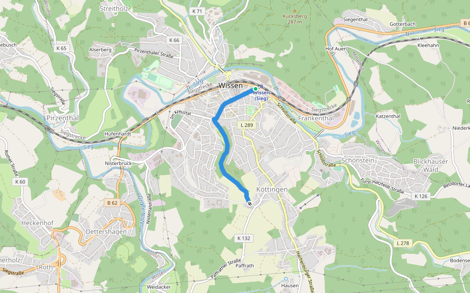 [W8] walking route map in Wissen