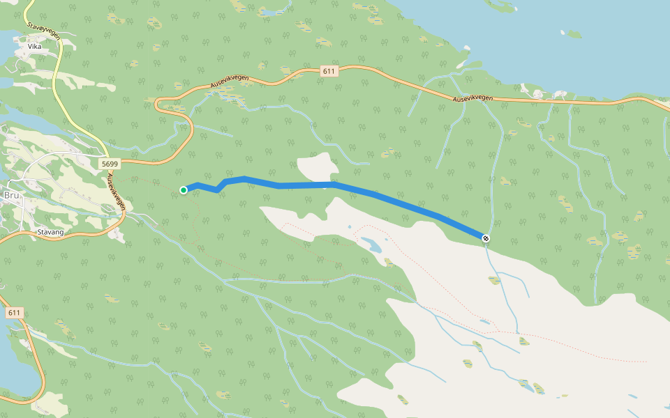 Glitrehågen walking route map in Hyllestad