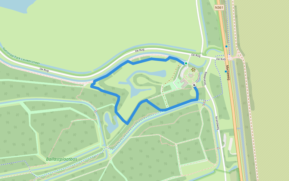 Natuurpad walking route map in Lauwersoog