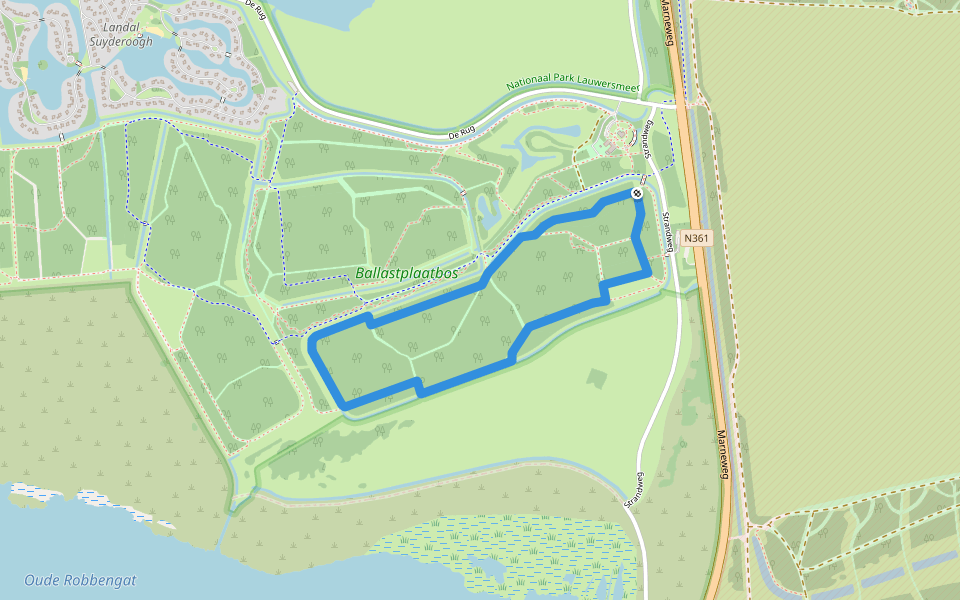 Konijnenroute walking route map in Lauwersoog
