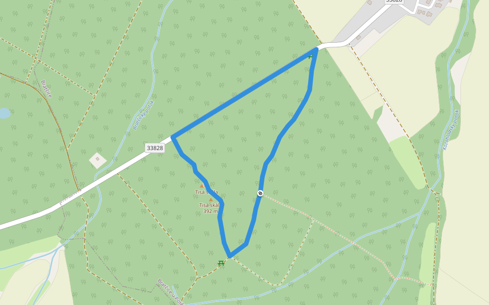 Naučná stezka Tisá skála walking route map in Bratčice