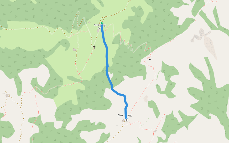Schimbrig Bad - Ob. Looegg walking route map in Hasle