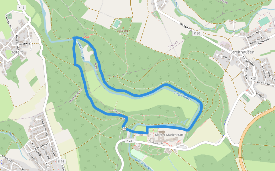 Rundwanderung Marienstatt walking route map in Müschenbach