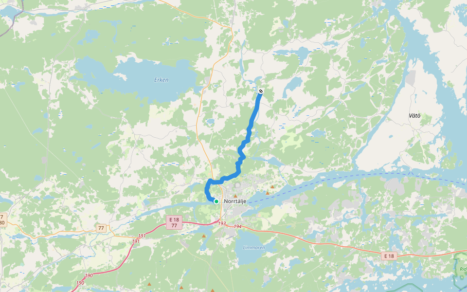 Roslagsleden, etapp 8 walking route map in Norrtälje