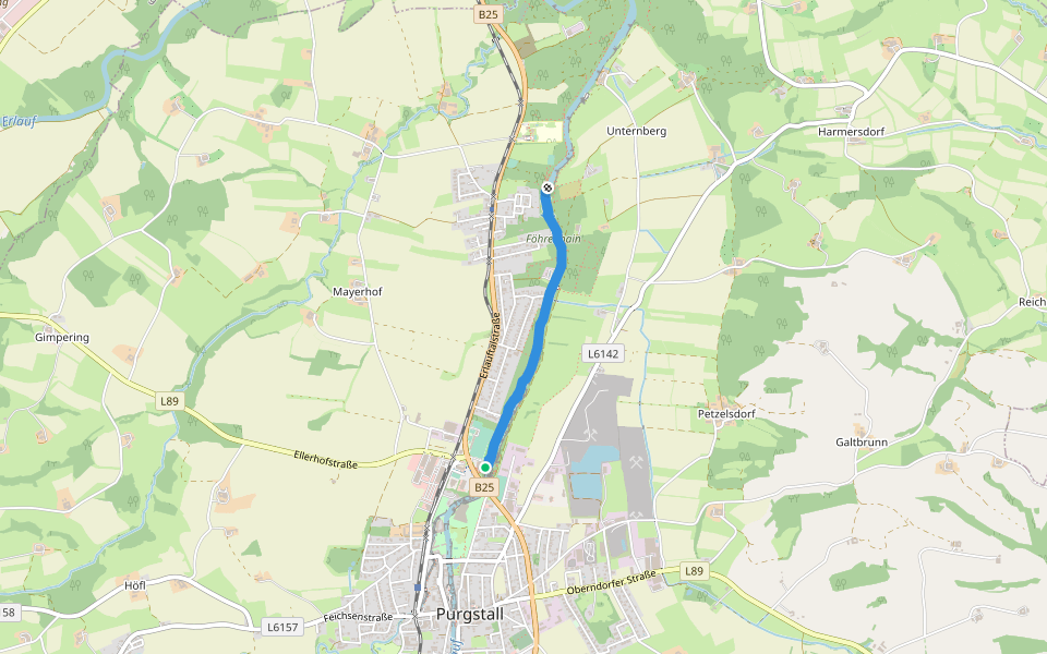 Fischersteig walking route map in Purgstall an der Erlauf