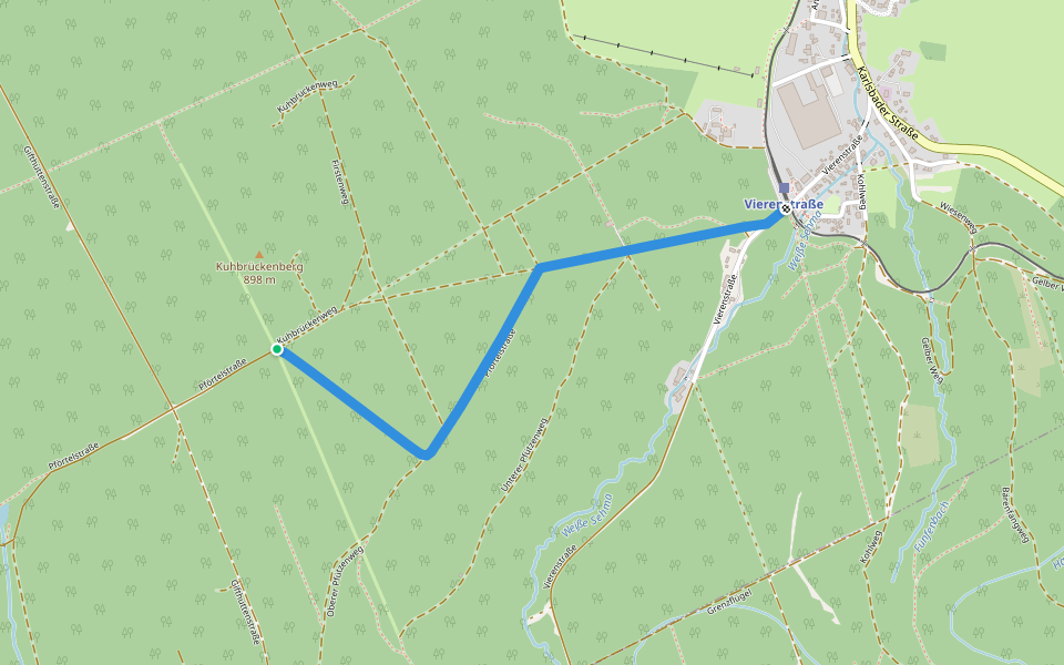 Ww Kuhrückenweg-Bhf,- Vierenstraße walking route map in Sehmatal