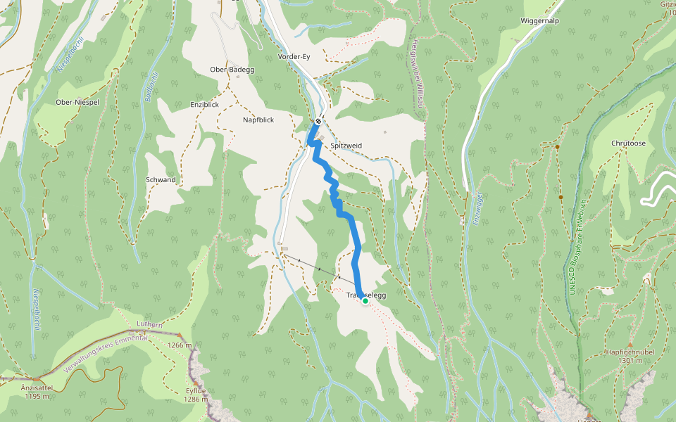 Trachselegg - Mittler Ei walking route map in Luthern