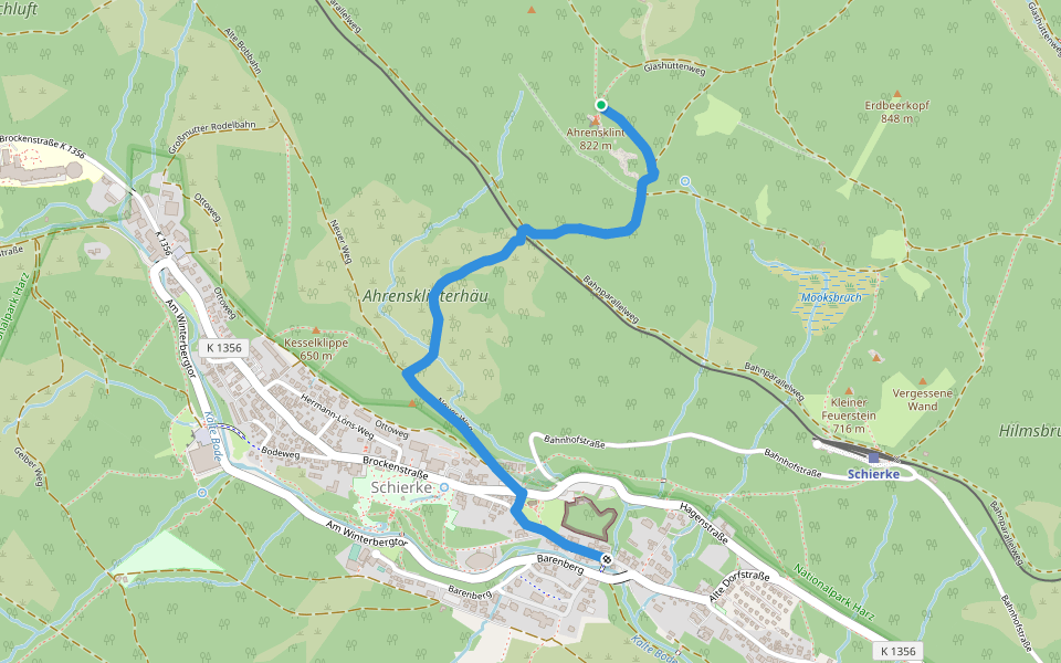 Harzklub-Weg 30F walking route map in Wernigerode