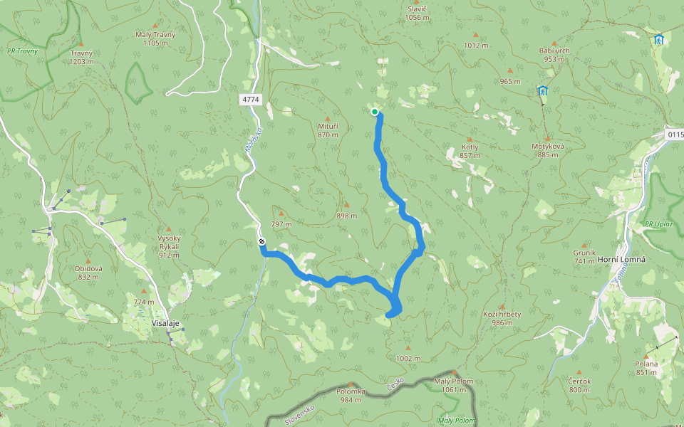 [M] Uspolka - Morávka walking route map in Morávka