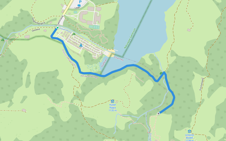 Schwarzsee Bad Seeweid - fixme walking route map in Schwarzsee