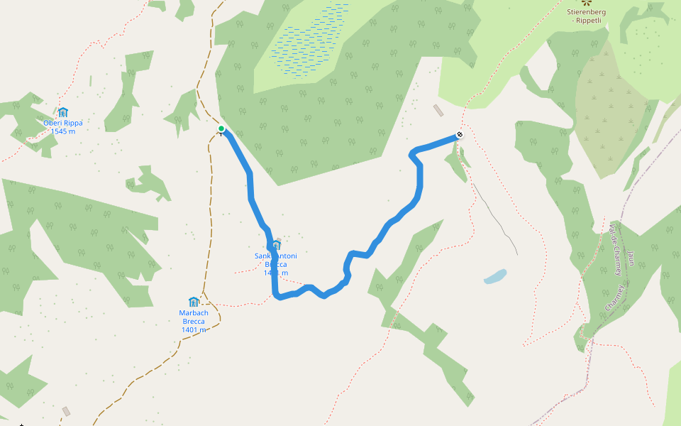 Brecca - fixme walking route map in Schwarzsee