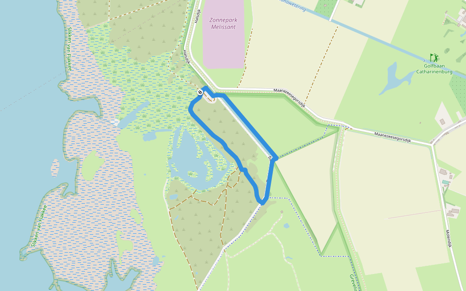 Rood walking route map in Melissant