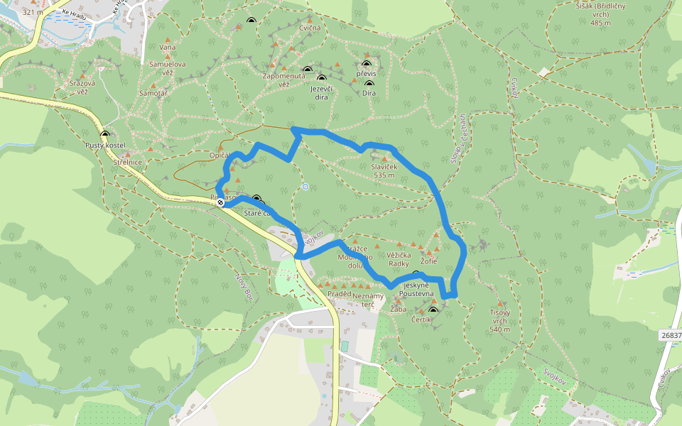 [Ž] Svojkovský okruh walking route map in Svojkov