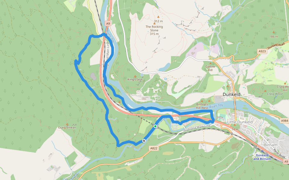 Inver Path walking route map in Inver