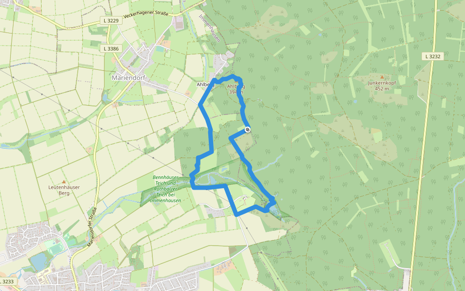 Ahlberg-Reinersen-Rundweg walking route map in Immenhausen
