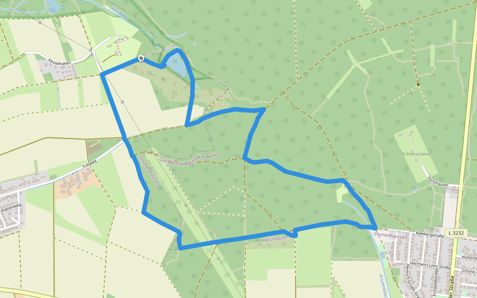 Kleeberg-Rundweg walking route map in Immenhausen