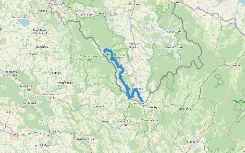 Szlak żółty walking route map in Králíky