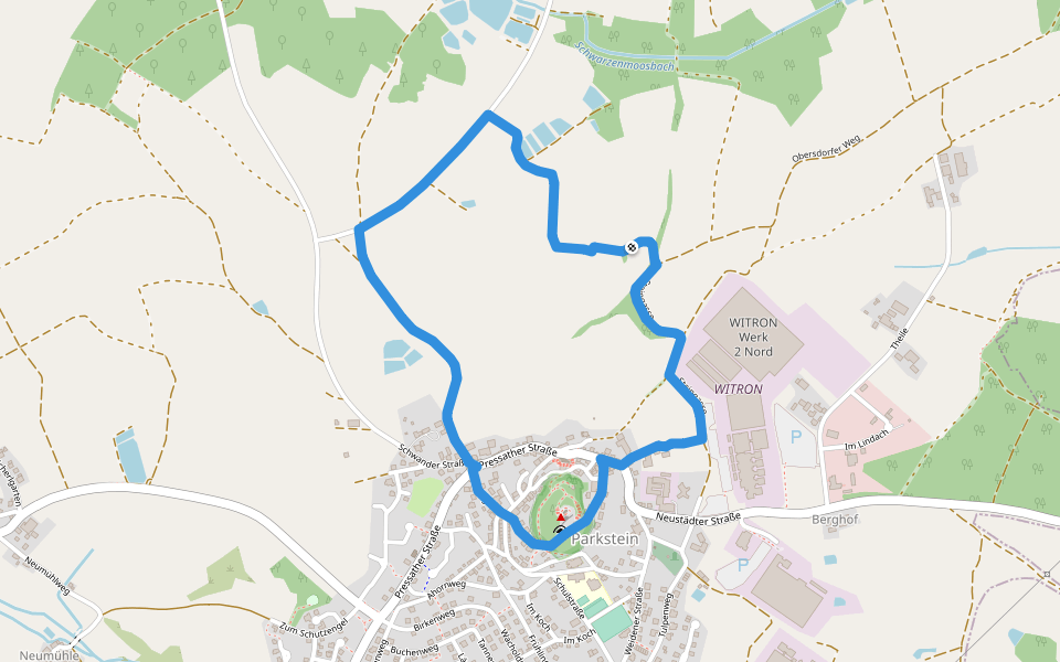 Parkstein Ringweg 1a walking route map in Parkstein