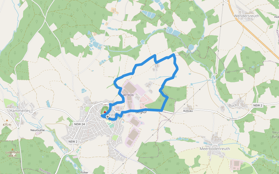 Parkstein Ringweg 2 walking route map in Parkstein