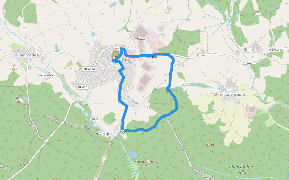 Parkstein Ringweg 3 walking route map in Parkstein