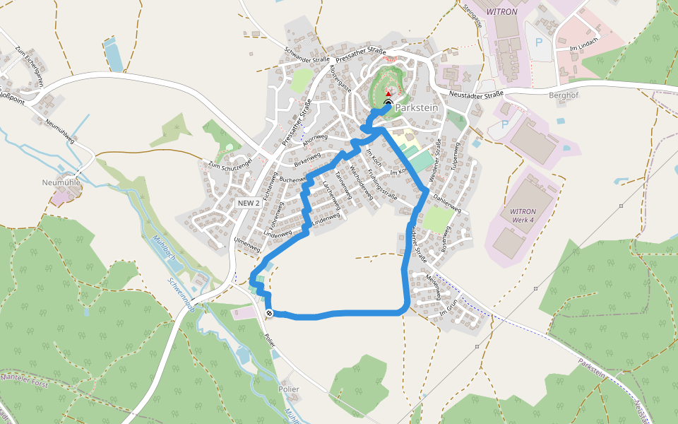 Parkstein Ringweg 4a walking route map in Parkstein