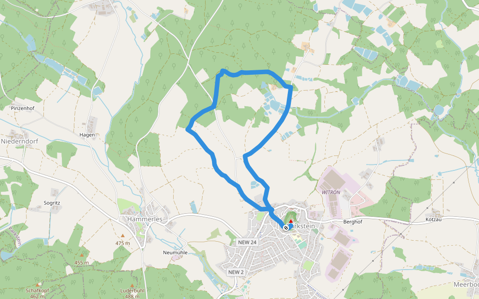 Parkstein Ringweg 7 walking route map in Parkstein